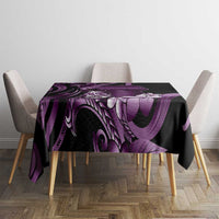 Purple Hafa Adai Guam Tablecloth Chamorro Latte Stone Hand With Plumeria LT14 - Polynesian Pride