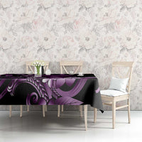 Purple Hafa Adai Guam Tablecloth Chamorro Latte Stone Hand With Plumeria LT14 - Polynesian Pride