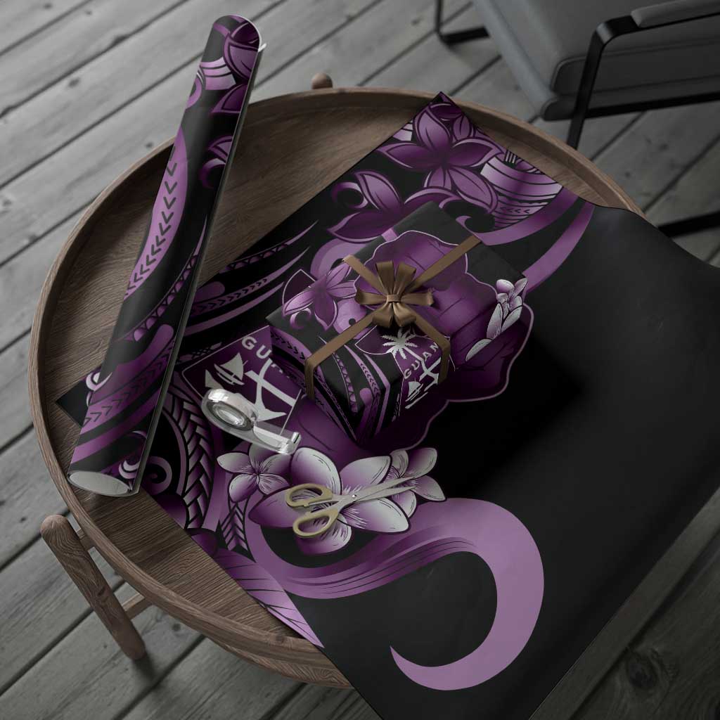 Purple Hafa Adai Guam Wrapping Paper Chamorro Latte Stone Hand With Plumeria LT14 - Polynesian Pride