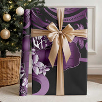 Purple Hafa Adai Guam Wrapping Paper Chamorro Latte Stone Hand With Plumeria LT14 - Polynesian Pride