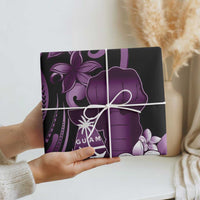 Purple Hafa Adai Guam Wrapping Paper Chamorro Latte Stone Hand With Plumeria LT14 - Polynesian Pride