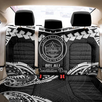 Palau Constitution Day Back Car Seat Cover Belau Seal With Polynesian Pattern - Black LT14 - Polynesian Pride