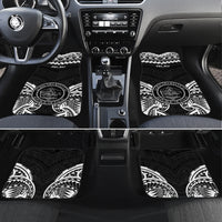 Palau Constitution Day Car Mats Belau Seal With Polynesian Pattern - Black