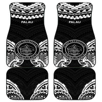 Palau Constitution Day Car Mats Belau Seal With Polynesian Pattern - Black