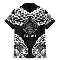 Palau Constitution Day Family Matching Mermaid Dress and Hawaiian Shirt Belau Seal With Polynesian Pattern - Black LT14 - Polynesian Pride
