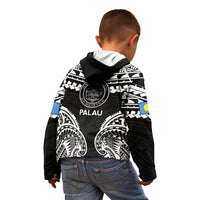 Palau Constitution Day Kid Hoodie Belau Seal With Polynesian Pattern - Black LT14 - Polynesian Pride