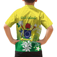 Cook Islands Independence Day Family Matching Off Shoulder Maxi Dress and Hawaiian Shirt Kuki Airani Tiare Maori Polynesian Pattern - Green LT14 - Polynesian Pride