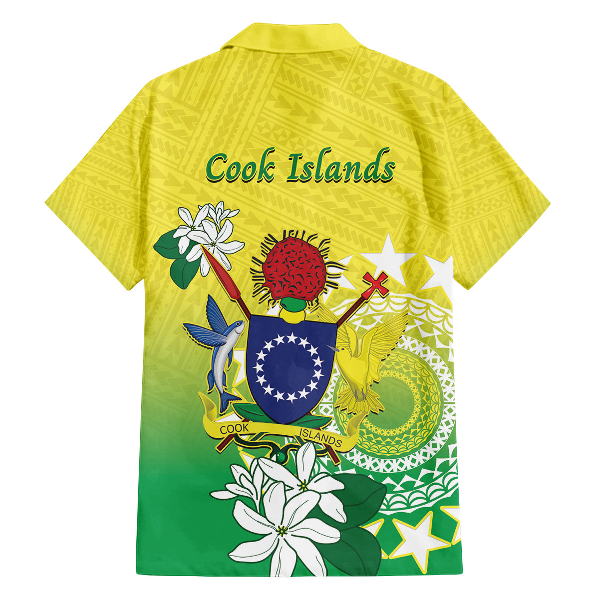 Cook Islands Independence Day Family Matching Summer Maxi Dress and Hawaiian Shirt Kuki Airani Tiare Maori Polynesian Pattern - Green LT14 - Polynesian Pride