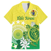 Cook Islands Independence Day Family Matching Tank Maxi Dress and Hawaiian Shirt Kuki Airani Tiare Maori Polynesian Pattern - Green LT14 Dad's Shirt - Short Sleeve Green - Polynesian Pride
