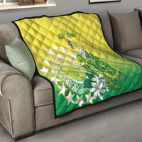 Cook Islands Independence Day Quilt Kuki Airani Tiare Maori Polynesian Pattern - Green