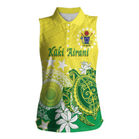 Cook Islands Independence Day Women Sleeveless Polo Shirt Kuki Airani Tiare Maori Polynesian Pattern - Green LT14 Female Green - Polynesian Pride