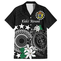 Cook Islands Independence Day Family Matching Short Sleeve Bodycon Dress and Hawaiian Shirt Kuki Airani Tiare Maori Polynesian Pattern - Black LT14 Dad's Shirt - Short Sleeve Black - Polynesian Pride