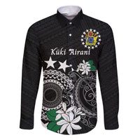 Cook Islands Independence Day Family Matching Short Sleeve Bodycon Dress and Hawaiian Shirt Kuki Airani Tiare Maori Polynesian Pattern - Black LT14 Dad's Shirt - Long Sleeve Black - Polynesian Pride