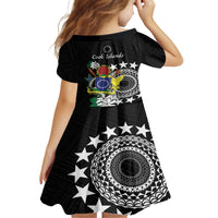 Cook Islands Independence Day Family Matching Summer Maxi Dress and Hawaiian Shirt Kuki Airani Tiare Maori Polynesian Pattern - Black LT14 - Polynesian Pride