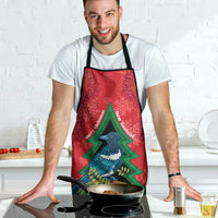 New Zealand Christmas In July Apron Kowhai Tui Bird With Pohutukawa - Red LT14 - Polynesian Pride