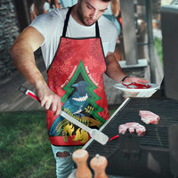 New Zealand Christmas In July Apron Kowhai Tui Bird With Pohutukawa - Red LT14 - Polynesian Pride