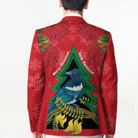New Zealand Christmas In July Blazer Kowhai Tui Bird With Pohutukawa - Red LT14 - Polynesian Pride