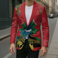 New Zealand Christmas In July Blazer Kowhai Tui Bird With Pohutukawa - Red LT14 - Polynesian Pride