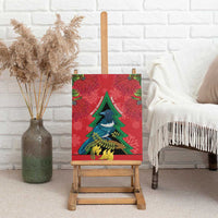 New Zealand Christmas In July Canvas Wall Art Kowhai Tui Bird With Pohutukawa - Red LT14 - Polynesian Pride