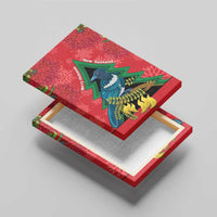 New Zealand Christmas In July Canvas Wall Art Kowhai Tui Bird With Pohutukawa - Red LT14 - Polynesian Pride