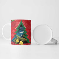 New Zealand Christmas In July Ceramic Mug Kowhai Tui Bird With Pohutukawa - Red LT14 - Polynesian Pride