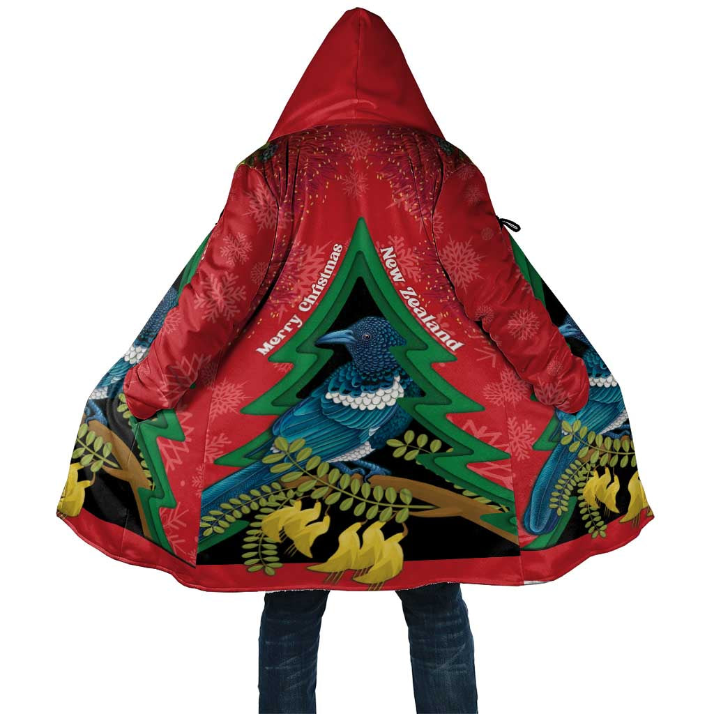 New Zealand Christmas In July Cloak Kowhai Tui Bird With Pohutukawa - Red LT14 Unisex Red - Polynesian Pride