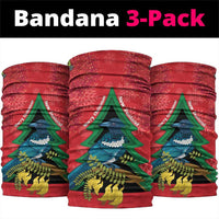 New Zealand Christmas In July Neck Gaiter Kowhai Tui Bird With Pohutukawa - Red LT14 package One Size: 25*50cm Red - Polynesian Pride