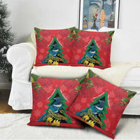 New Zealand Christmas In July Pillow Cover Kowhai Tui Bird With Pohutukawa - Red LT14 - Polynesian Pride
