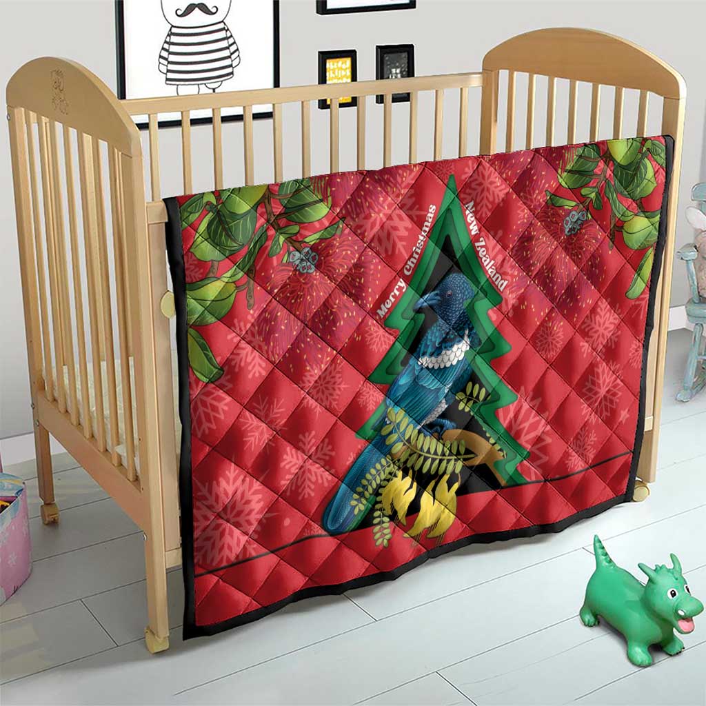 New Zealand Christmas In July Quilt Kowhai Tui Bird With Pohutukawa - Red LT14 - Polynesian Pride
