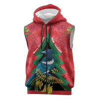 New Zealand Christmas In July Sleeveless Zip Hoodie Kowhai Tui Bird With Pohutukawa - Red LT14 Red - Polynesian Pride