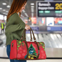New Zealand Christmas In July Travel Bag Kowhai Tui Bird With Pohutukawa - Red LT14 - Polynesian Pride