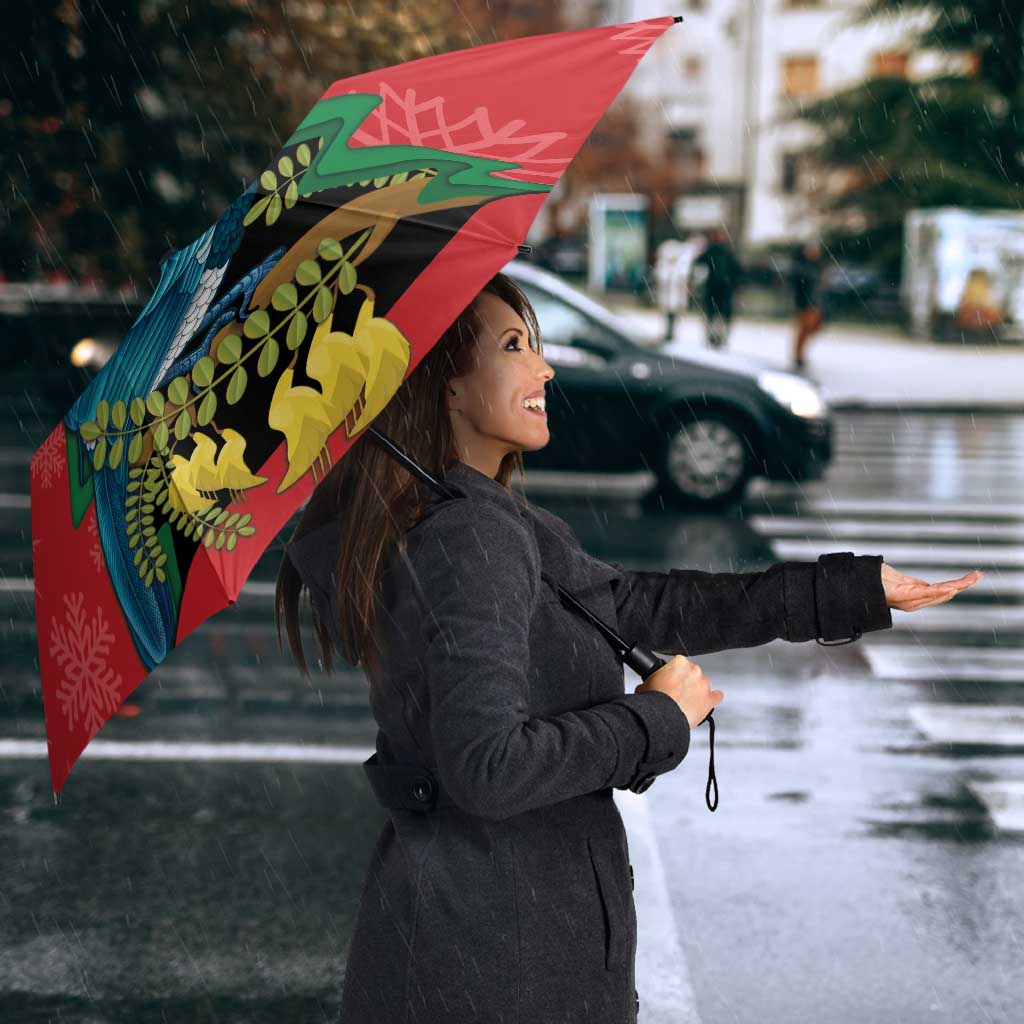 New Zealand Christmas In July Umbrella Kowhai Tui Bird With Pohutukawa - Red LT14 - Polynesian Pride