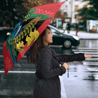 New Zealand Christmas In July Umbrella Kowhai Tui Bird With Pohutukawa - Red LT14 - Polynesian Pride
