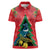 New Zealand Christmas In July Women Polo Shirt Kowhai Tui Bird With Pohutukawa - Red