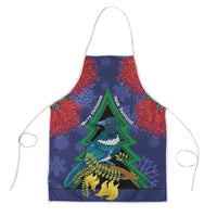 New Zealand Christmas In July Apron Kowhai Tui Bird With Pohutukawa - Blue LT14 Blue - Polynesian Pride