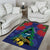 New Zealand Christmas In July Area Rug Kowhai Tui Bird With Pohutukawa - Blue