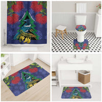New Zealand Christmas In July Bathroom Set Kowhai Tui Bird With Pohutukawa - Blue LT14 - Polynesian Pride