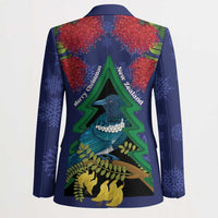 New Zealand Christmas In July Blazer Kowhai Tui Bird With Pohutukawa - Blue LT14 - Polynesian Pride