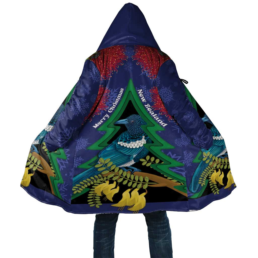 New Zealand Christmas In July Cloak Kowhai Tui Bird With Pohutukawa - Blue LT14 Unisex Blue - Polynesian Pride