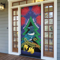 New Zealand Christmas In July Door Cover Kowhai Tui Bird With Pohutukawa - Blue LT14 - Polynesian Pride