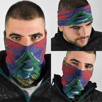 New Zealand Christmas In July Neck Gaiter Kowhai Tui Bird With Pohutukawa - Blue LT14 - Polynesian Pride