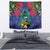 New Zealand Christmas In July Tapestry Kowhai Tui Bird With Pohutukawa - Blue