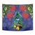 New Zealand Christmas In July Tapestry Kowhai Tui Bird With Pohutukawa - Blue