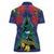 New Zealand Christmas In July Women Polo Shirt Kowhai Tui Bird With Pohutukawa - Blue