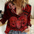 Polynesian Pride Aries Zodiac Women Casual Shirt Astrological Sign Tribal Plumeria Red Galaxy LT14 Female Red - Polynesian Pride