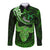 Polynesian Pride Taurus Zodiac Long Sleeve Button Shirt Astrological Sign Tribal Plumeria Green Galaxy LT14 Unisex Green - Polynesian Pride