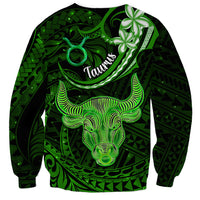 Polynesian Pride Taurus Zodiac Sweatshirt Astrological Sign Tribal Plumeria Green Galaxy LT14 - Polynesian Pride