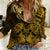 Polynesian Pride Gemini Zodiac Women Casual Shirt Astrological Sign Tribal Plumeria Gold Galaxy LT14 Female Gold - Polynesian Pride