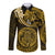 Polynesian Pride Leo Zodiac Long Sleeve Button Shirt Astrological Sign Tribal Plumeria Gold Galaxy LT14 Unisex Gold - Polynesian Pride