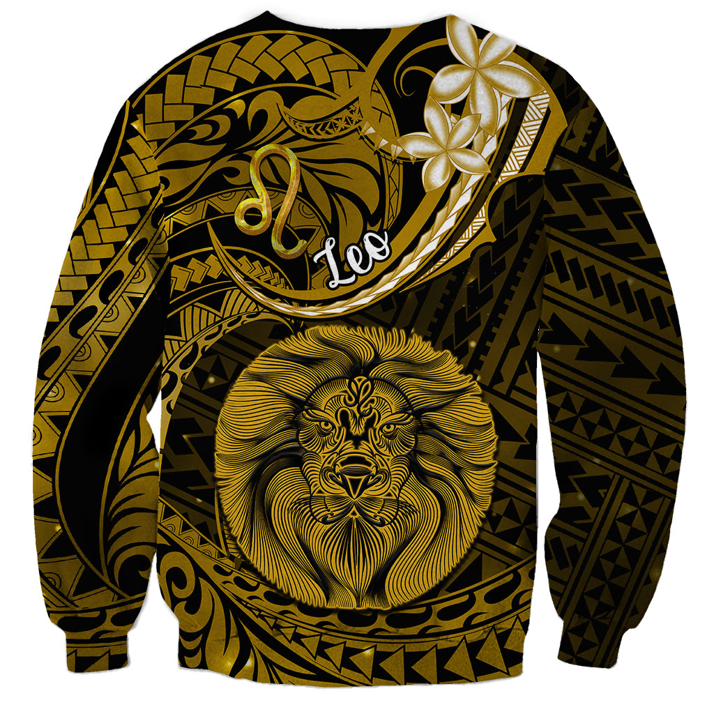 Polynesian Pride Leo Zodiac Sweatshirt Astrological Sign Tribal Plumeria Gold Galaxy LT14 - Polynesian Pride